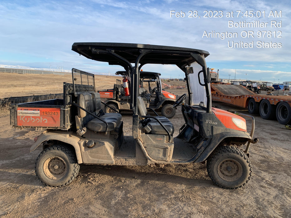 2021 Kubota RTV-X1140W-H Plastic Canopy, Windshield Acrylic Clear, LED Strobe Light, Wire Harness Kit, Back up Alarm