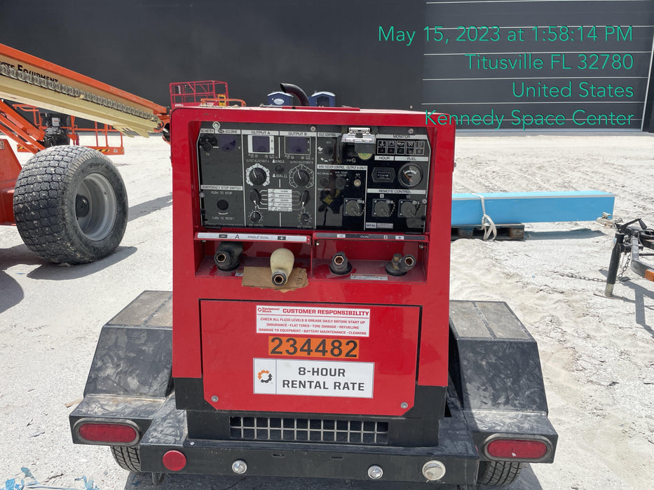 2022 Shindaiwa DGW400MDL Kubota D902 Engine, 23 HP, Dual Op Welder, Wire, Arc, Droop Stick, Tig, and CC Stick Functionality, Simulphase, 3 Phase and 1 Phase Gen Output, Single Axle NB Trlr, Slr Trckl Chrg 12V 12W, Fire Ext