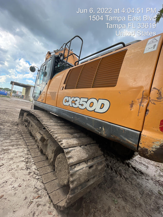 2017 Case CX350D CAB A/C, 13'-3" ARM, STEEL TRACKS