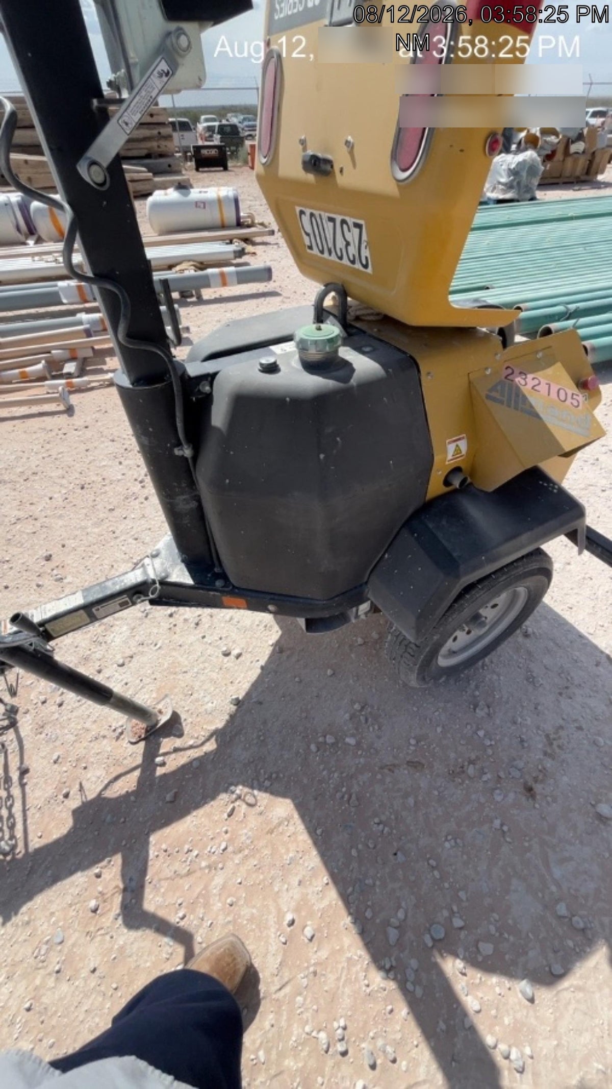 2022 Allmand NLV3GR (4) LED Light Fixture 350W, 23' Vertical Mast, 3kW Prime, Towable, Deep Sea L401, Leveling Jacks, Yanmar T4F 5.8hp