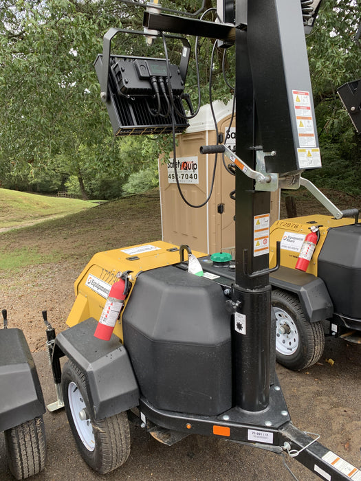 2021 Allmand NLV3GR (4) LED Light Fixture 350W, 23' Vertical Mast, 3kW Prime, Towable, Deep Sea L401, Leveling Jacks, Yanmar T4F 5.8hp