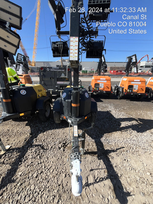 2022 Allmand NLV3GR (4) LED Light Fixture 350W, 23' Vertical Mast, 3kW Prime, Towable, ES Decals, T3