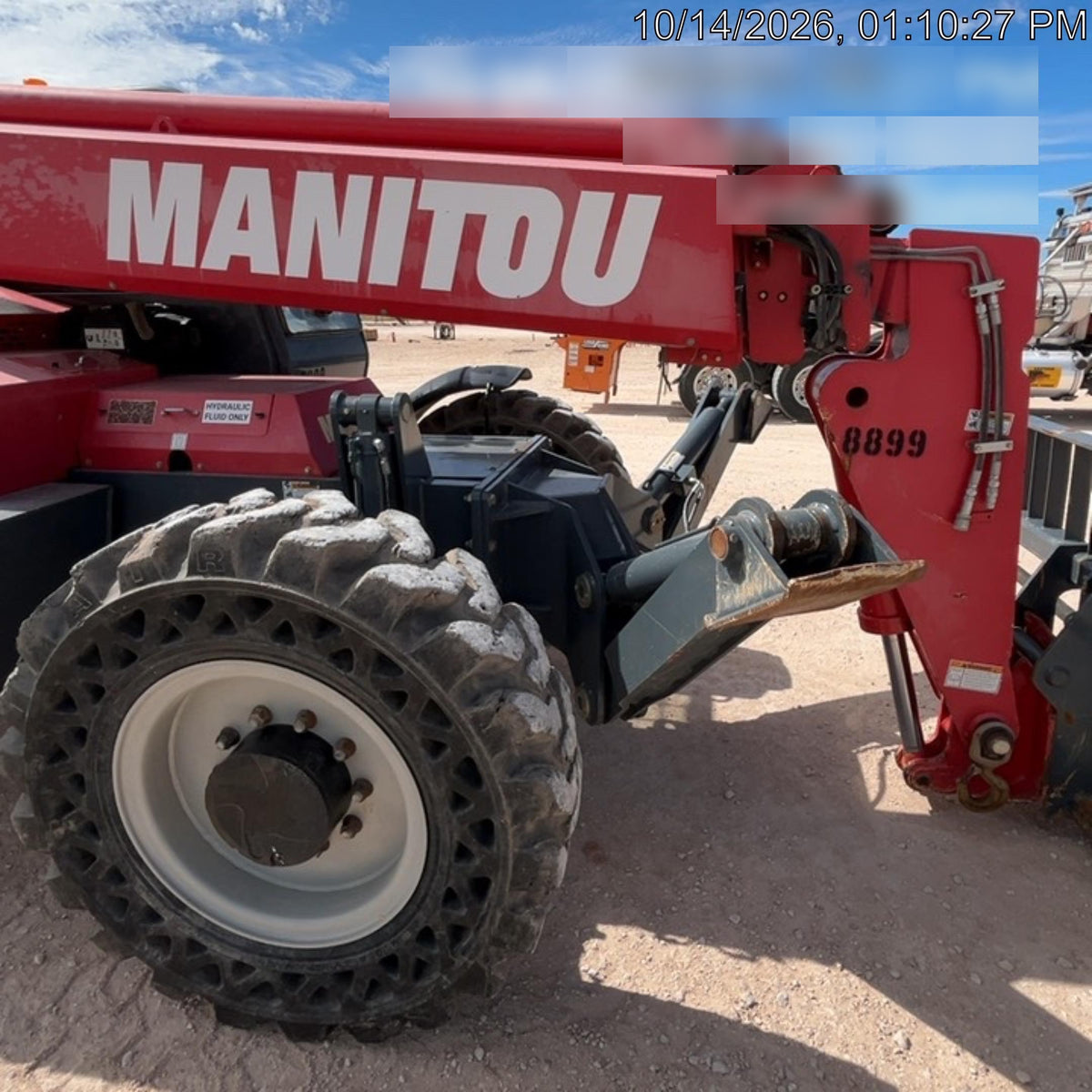 2018 Manitou MTA10055 Manitou MTA 10055 (open ROPS) w/Cab/Heat/AC, Work Lights/Strobe, Aux Hyd, Solid Tires, Lift Hook, 66" Carriage, 60" Forks