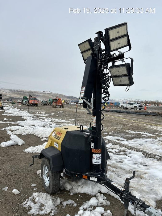 2021 Allmand NLV3GR (4) LED Light Fixture 350W, 23' Vertical Mast, 3kW Prime, Towable, Deep Sea L401, Leveling Jacks, Yanmar T4F 5.8hp