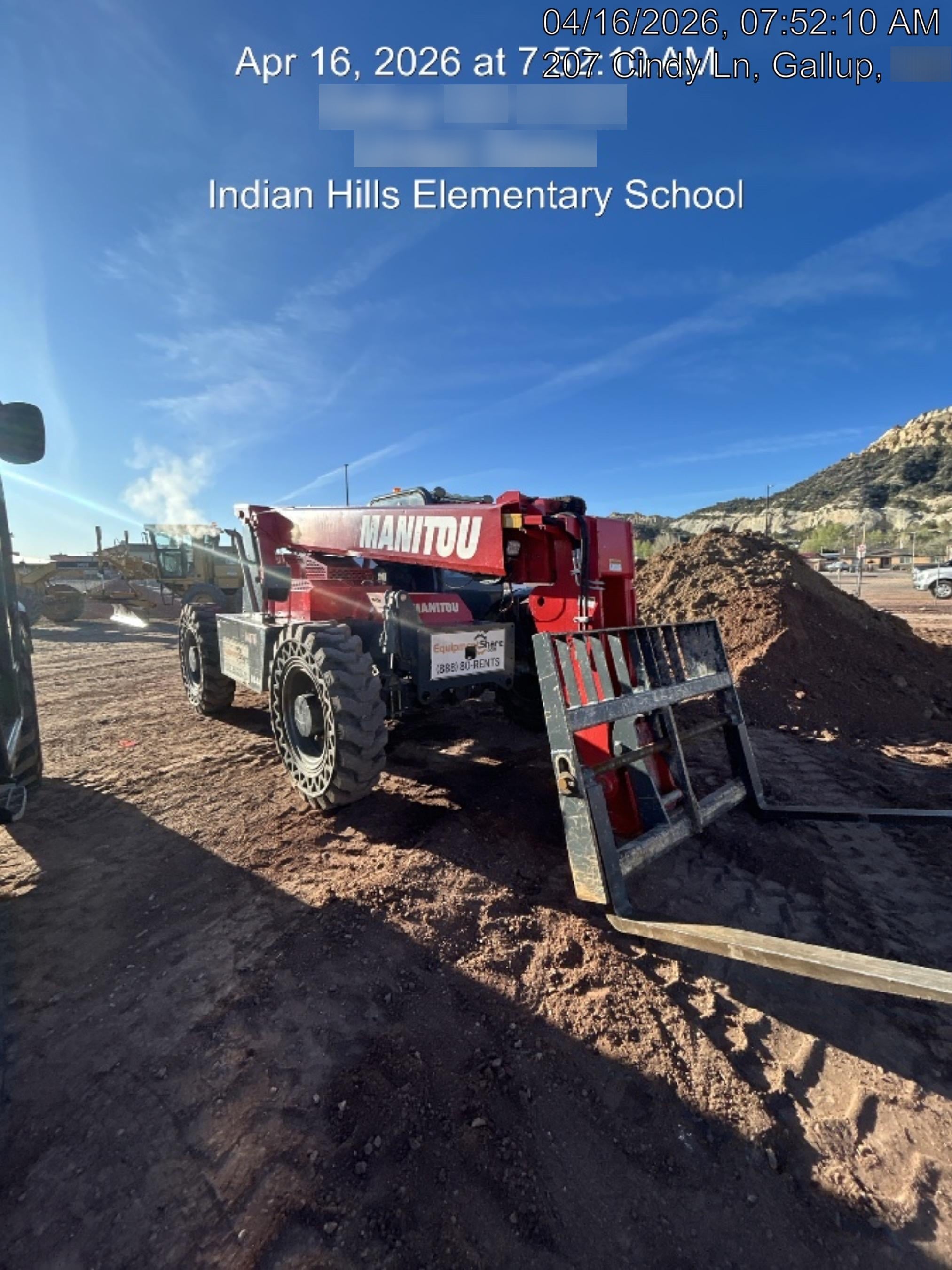 2019 Manitou MTA8044 MTA 8044 - 74 HP T4, Canopy, Worklights/Strobe, Beacon, 66" Carriage, 48" Forks, Solid Tires, Lift Hook, Aux Hydraulics