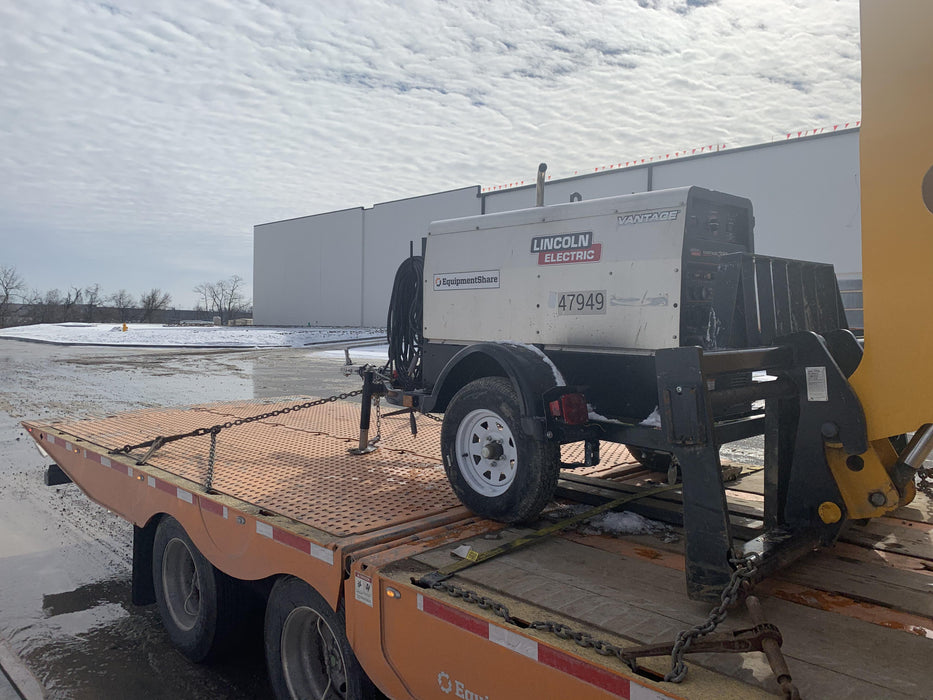 2019 Lincoln Electric Vantage 322 Ready-Pak 3, Two Wheel Trailer, Fender and Light Kit, Cable Rack
