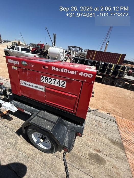 2022 Shindaiwa DGW400MDL Kubota D902 Engine, 23 HP, Dual Op Welder, Wire, Arc, Droop Stick, Tig, and CC Stick Functionality, Simulphase, 3 Phase and 1 Phase Gen Output, Single Axle NB Trlr, Slr Trckl Chrg 12V 12W, Fire Ext