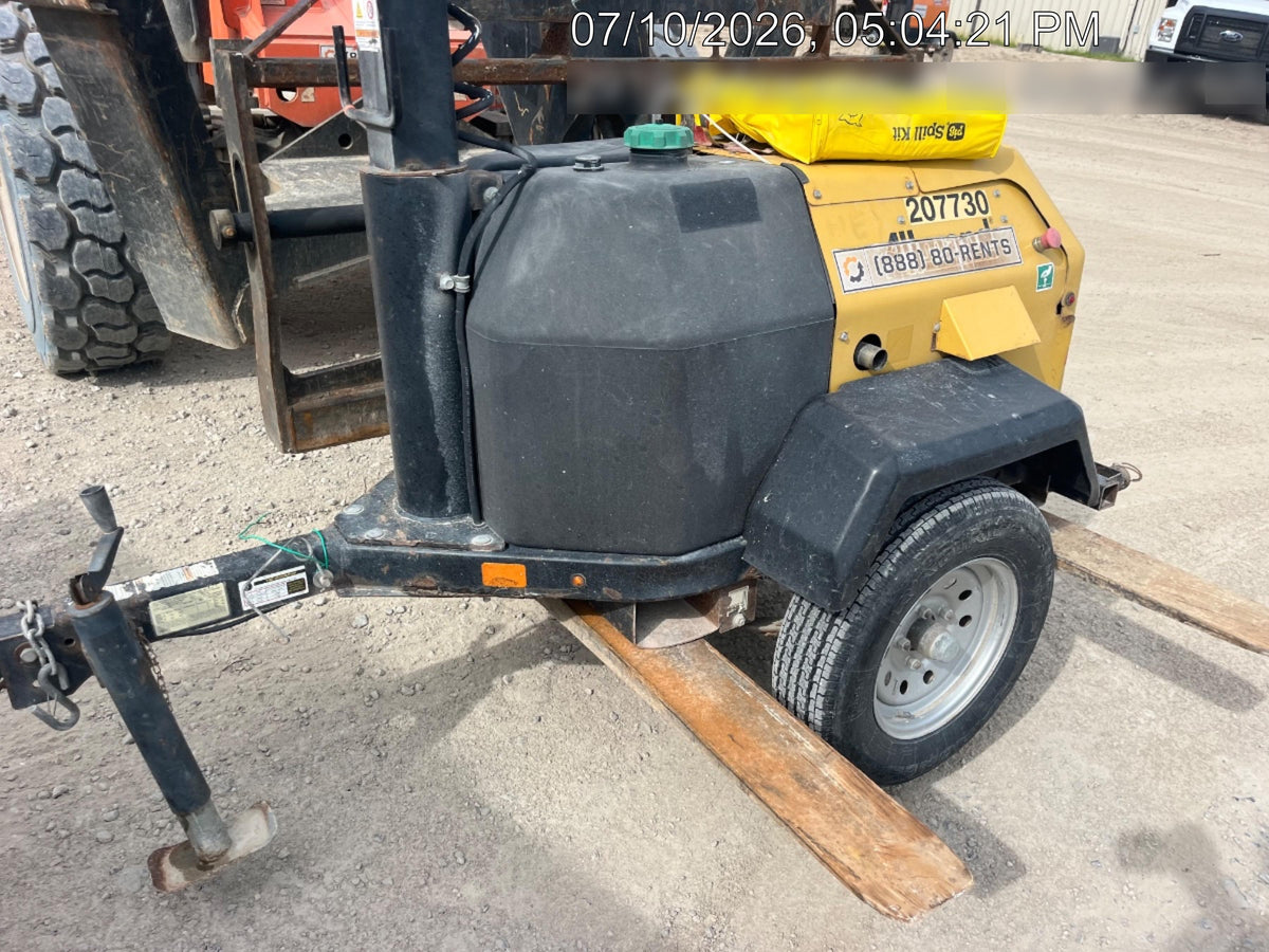 2022 Allmand NLV3GR (4) LED Light Fixture 350W, 23' Vertical Mast, 3kW Prime, Towable, Deep Sea L401, Leveling Jacks, Yanmar T4F 5.8hp