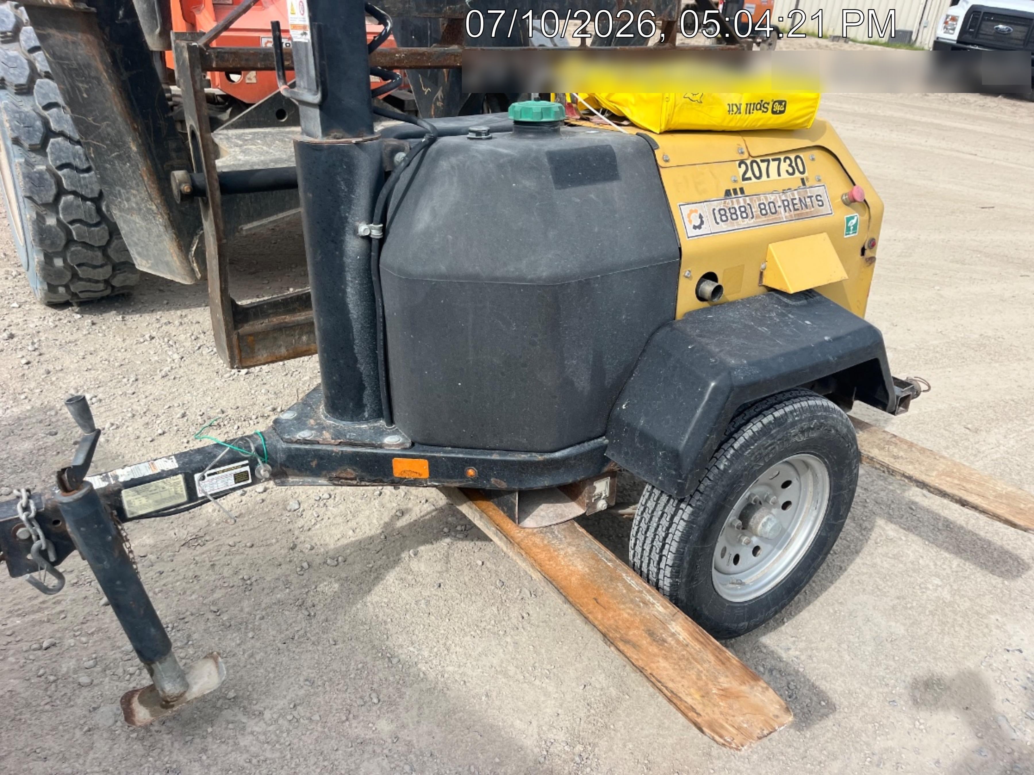 2022 Allmand NLV3GR (4) LED Light Fixture 350W, 23' Vertical Mast, 3kW Prime, Towable, Deep Sea L401, Leveling Jacks, Yanmar T4F 5.8hp