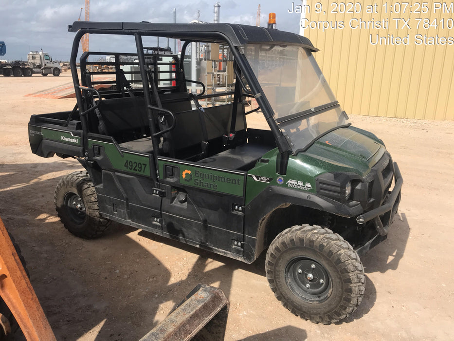 2019 Kawasaki Mule PRO-DXT Standard Options, Backup Alarm, Beacon, Plastic Hard Top, Poly Windshield, Horn Kit