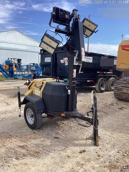 2022 Allmand NLV3GR (4) LED Light Fixture 350W, 23' Vertical Mast, 3kW Prime, Towable, Deep Sea L401, Leveling Jacks, Yanmar T4F 5.8hp