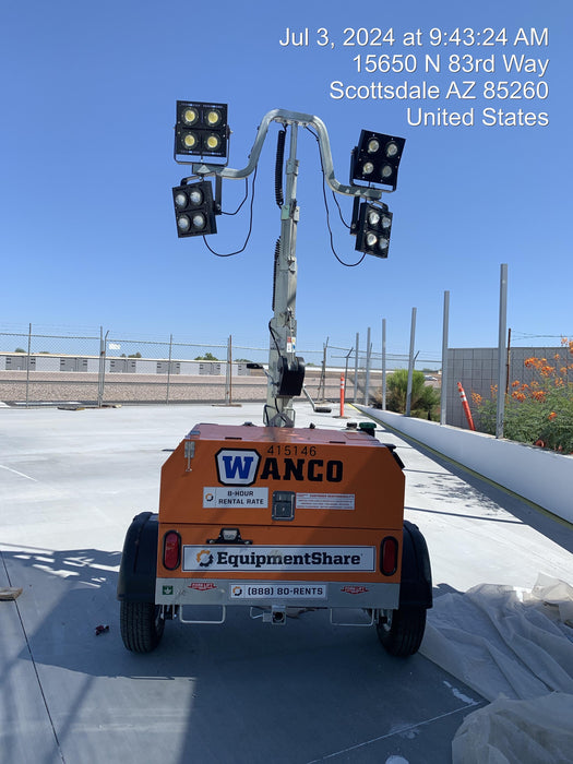 2024 Wanco WLTT-4MM4K Diesel, Deep Sea Controller, Shore Power Plug, Auto Start, (4) 350W LED Floodlights, 4kW Generator, 60 Gal Fuel Tank, 2" Ball, T3