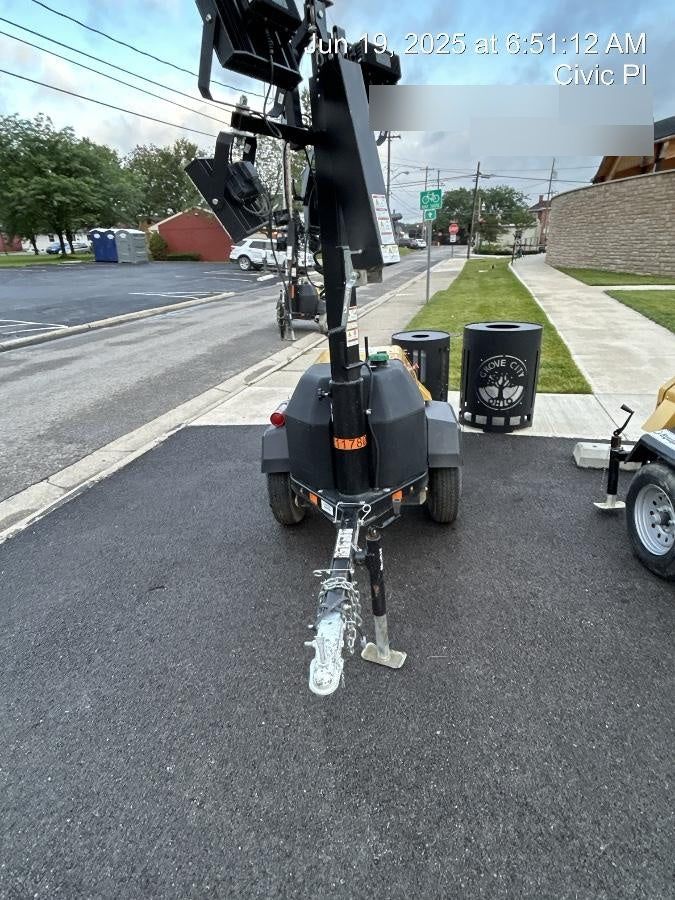 2022 Allmand NLV3GR (4) LED Light Fixture 350W, 23' Vertical Mast, 3kW Prime, Towable, Deep Sea L401, Leveling Jacks, Yanmar T4F 5.8hp