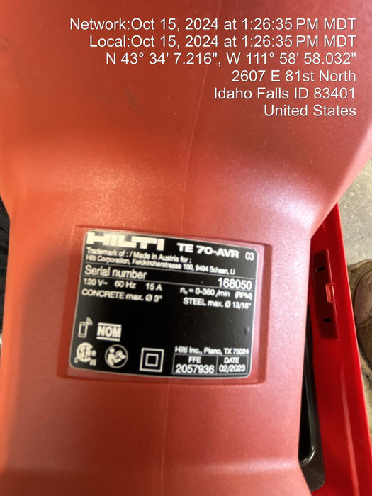 2023 HILTI TE 70-AVR