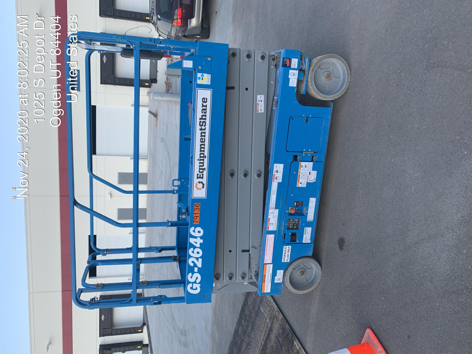 2019 Genie GS-2646 folding rails with full height swing gate