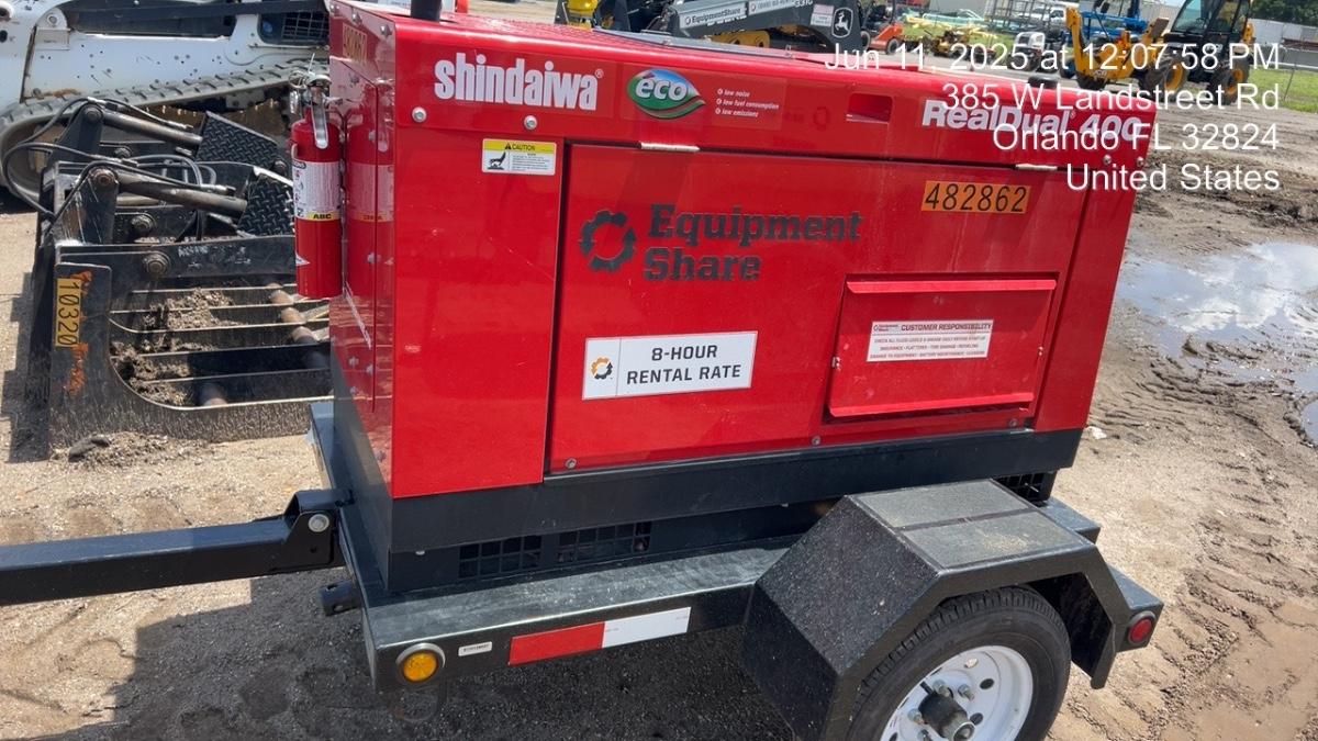 2024 Shindaiwa DGW400DML Kubota D902 Engine, 23 HP, Dual Op Welder, Wire, Arc, Droop Stick, Tig, and CC Stick Functionality, Simulphase, 3 Phase and 1 Phase Gen Output, Single Axle NB Trlr, Slr Trckl Chrg 12V 12W, Fire Ext, T3