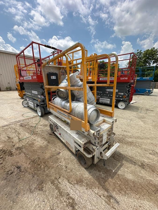 Custom Equipment HB-1430 <ul>
 <li>Hy-Brid Scissor Lift</li>
  <li>Platform capacity up to 670 lbs.</li>
  <li>Working height up to 20 ft</li>
  <li>Weighs under 1,700 lbs.</li>
  <li>Non-marking wheels </li>
</ul>