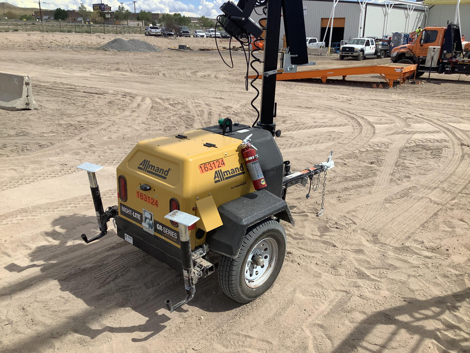 2021 Allmand NLV3GR (4) LED Light Fixture 350W, 23' Vertical Mast, 3kW Prime, Towable, Deep Sea L401, Leveling Jacks, Yanmar T4F 5.8hp