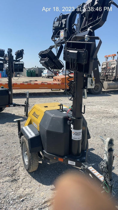 2022 Allmand NLV3GR (4) LED Light Fixture 350W, 23' Vertical Mast, 3kW Prime, Towable, Deep Sea L401, Leveling Jacks, Yanmar T4F 5.8hp