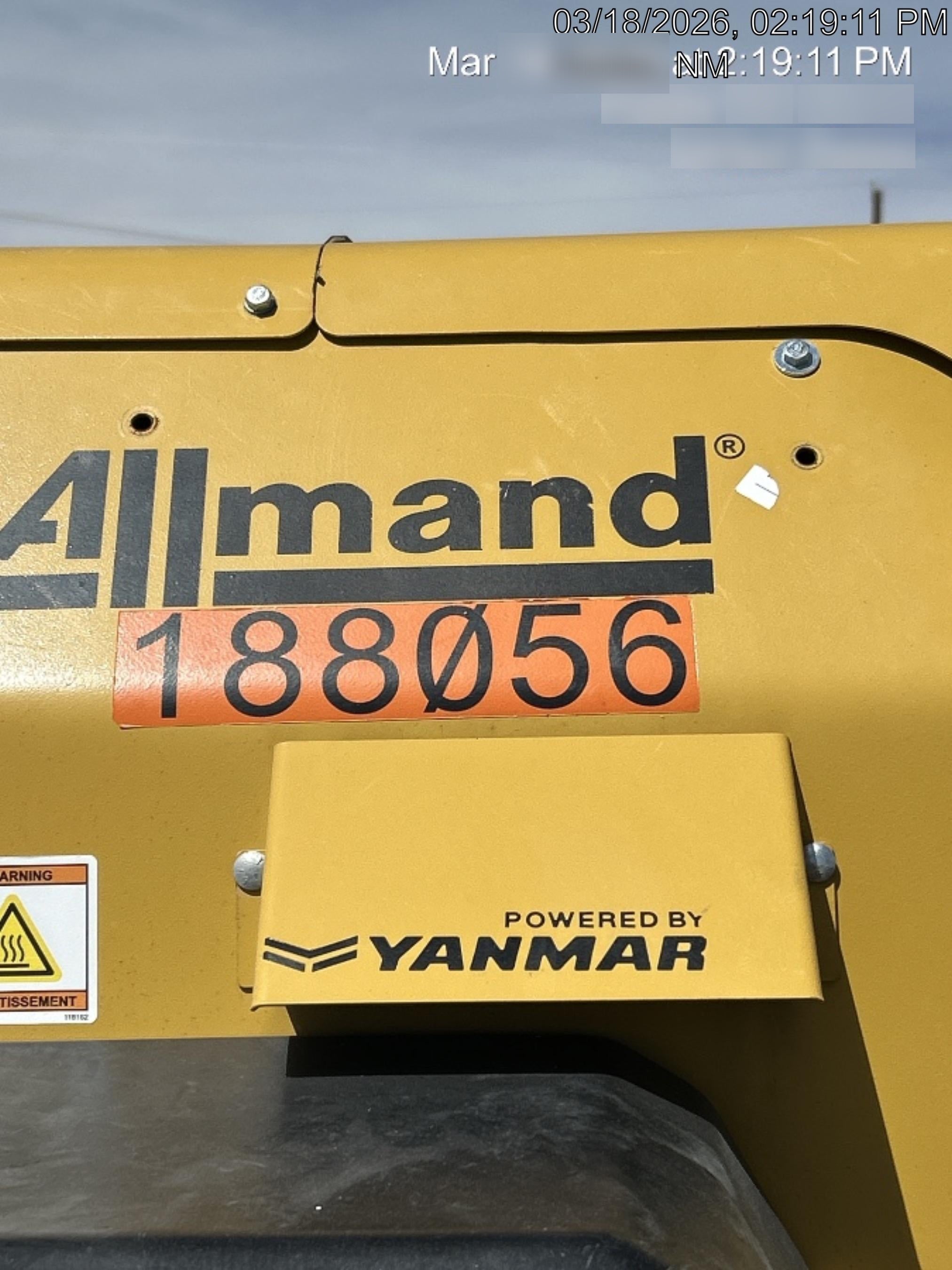Allmand NLV3GR (4) LED Light Fixture 350W, 23' Vertical Mast, 3kW Prime, Towable, Deep Sea L401, Leveling Jacks, Yanmar T4F 5.8hp