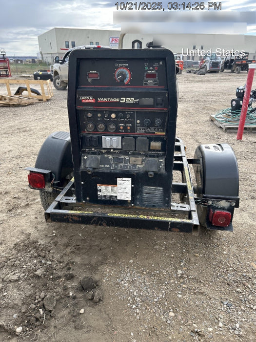 2019 Lincoln Electric Vantage 322 Ready-Pak 3, Two Wheel Trailer, Fender and Light Kit, Cable Rack