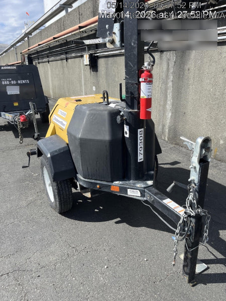 Allmand NLV3GR (4) LED Light Fixture 350W, 23' Vertical Mast, 3kW Prime, Towable, Deep Sea L401, Leveling Jacks, Yanmar T4F 5.8hp