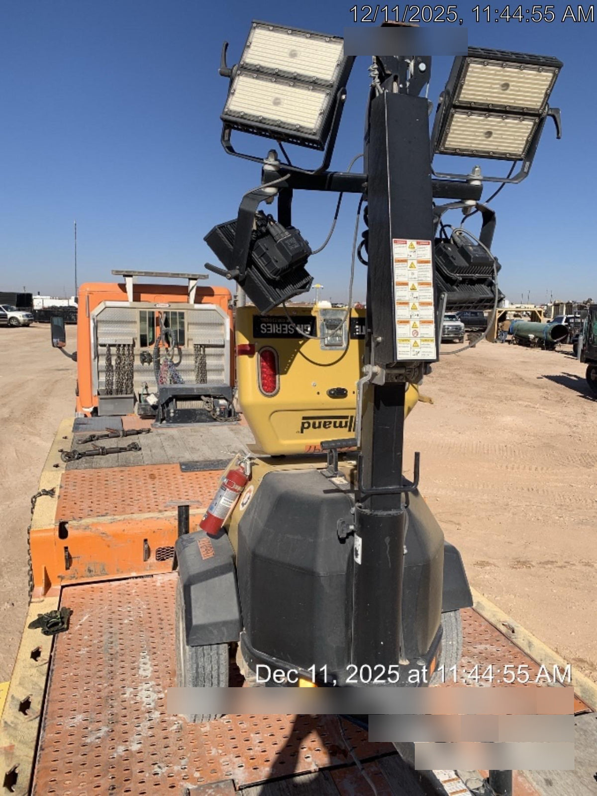 2022 Allmand NLV3GR (4) LED Light Fixture 350W, 23' Vertical Mast, 3kW Prime, Towable, ES Decals, T3