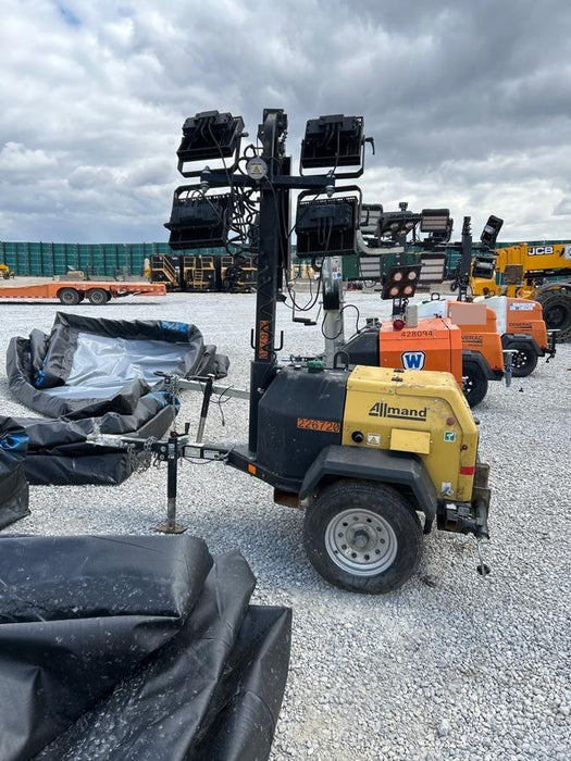 2022 Allmand NLV3GR (4) LED Light Fixture 350W, 23' Vertical Mast, 3kW Prime, Towable, Deep Sea L401, Leveling Jacks, Yanmar T4F 5.8hp