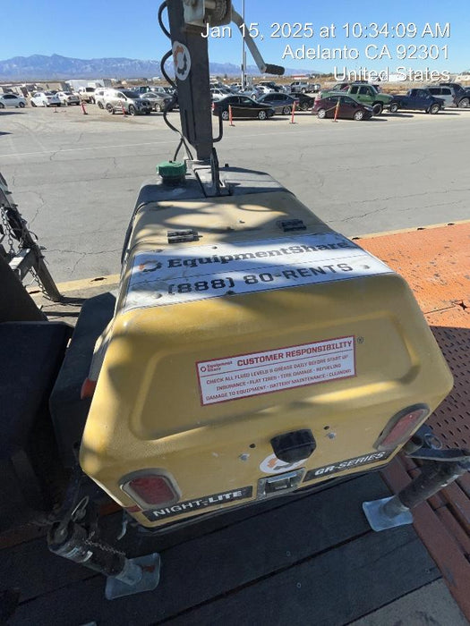 2022 Allmand NLV3GR (4) LED Light Fixture 350W, 23' Vertical Mast, 3kW Prime, Towable, ES Decals, T3