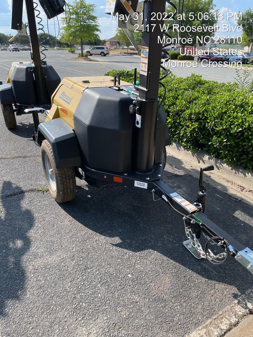 2022 Allmand NLV3GR (4) LED Light Fixture 350W, 23' Vertical Mast, 3kW Prime, Towable, Deep Sea L401, Leveling Jacks, Yanmar T4F 5.8hp