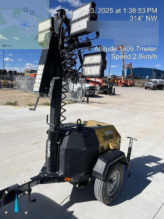 2022 Allmand NLV3GR (4) LED Light Fixture 350W, 23' Vertical Mast, 3kW Prime, Towable, ES Decals, T3