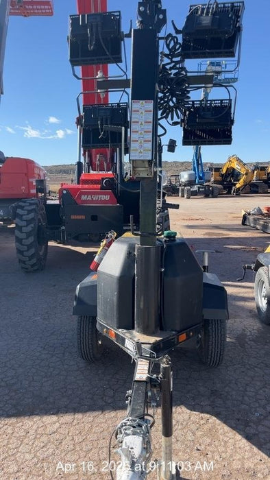 2022 Allmand NLV3GR (4) LED Light Fixture 350W, 23' Vertical Mast, 3kW Prime, Towable, ES Decals, T3