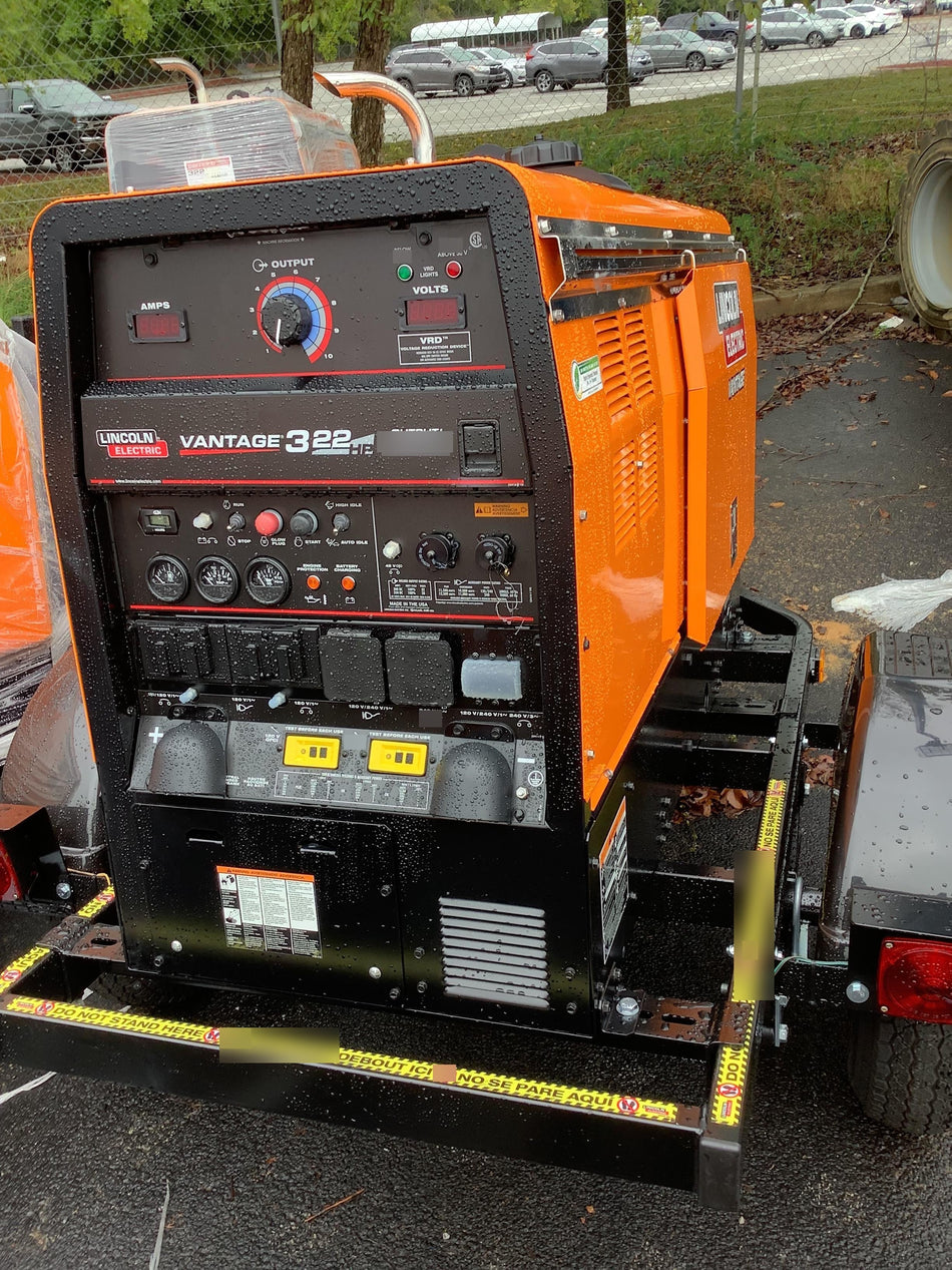 2021 Lincoln Electric Vantage 322 Vantage 322 Ready Pak 3 w/ Decals, ORANGE (includes trailer, cable rack, fender light kit) NO Telematics
