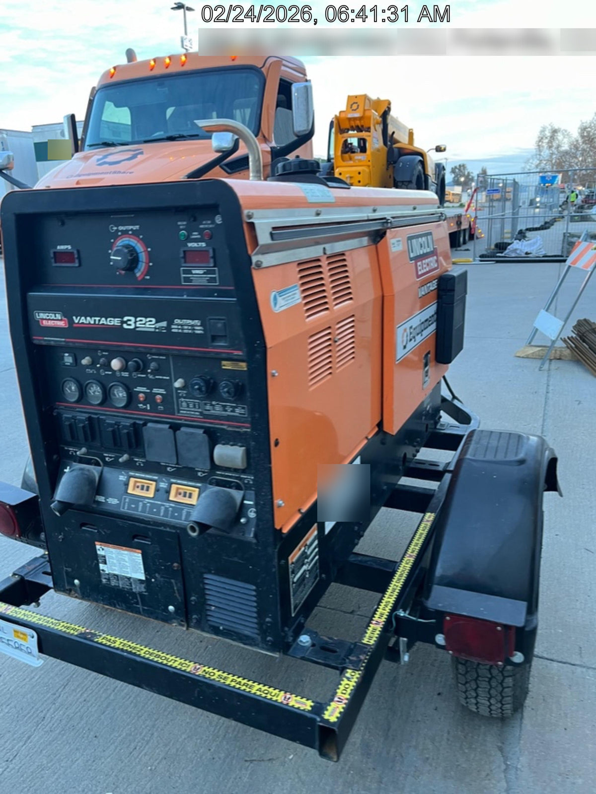 2021 Lincoln Electric Vantage 322 Vantage 322 Ready Pak 3 w/ Decals, ORANGE (includes trailer, cable rack, fender light kit) NO Telematics