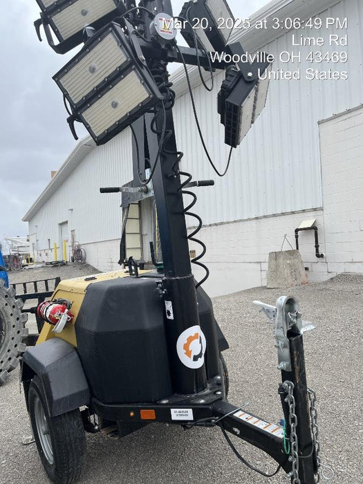 2022 Allmand NLV3GR (4) LED Light Fixture 350W, 23' Vertical Mast, 3kW Prime, Towable, ES Decals, T3