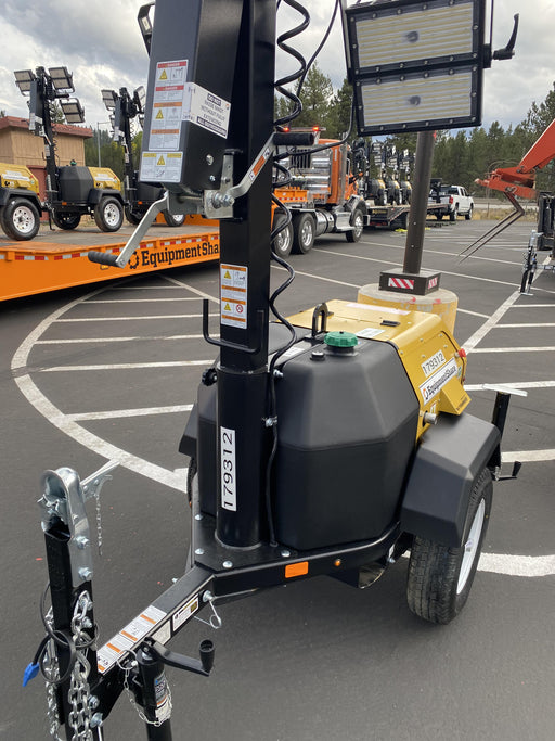 Allmand NLV3GR (4) LED Light Fixture 350W, 23' Vertical Mast, 3kW Prime, Towable, Deep Sea L401, Leveling Jacks, Yanmar T4F 5.8hp