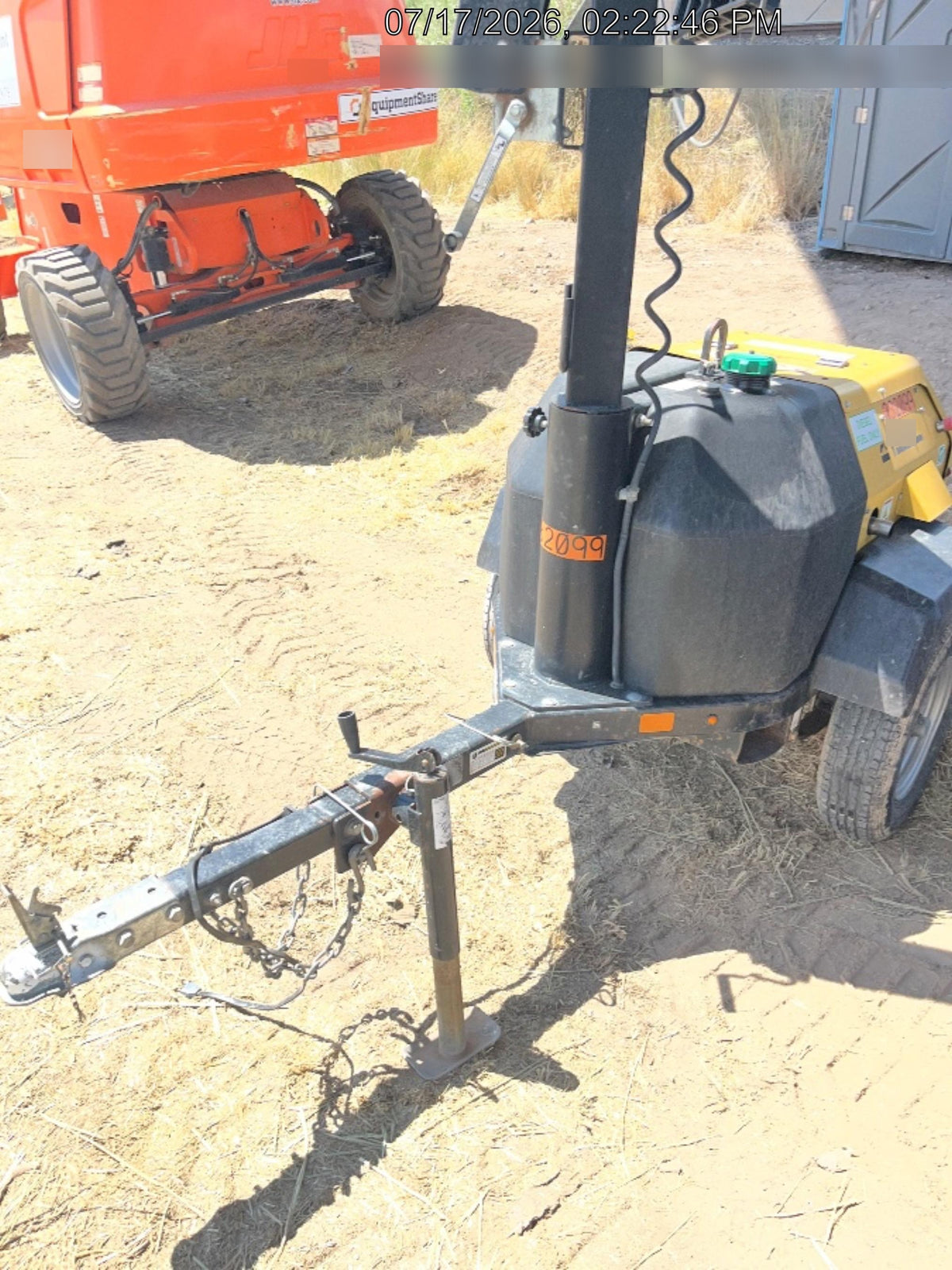 2022 Allmand NLV3GR (4) LED Light Fixture 350W, 23' Vertical Mast, 3kW Prime, Towable, Deep Sea L401, Leveling Jacks, Yanmar T4F 5.8hp
