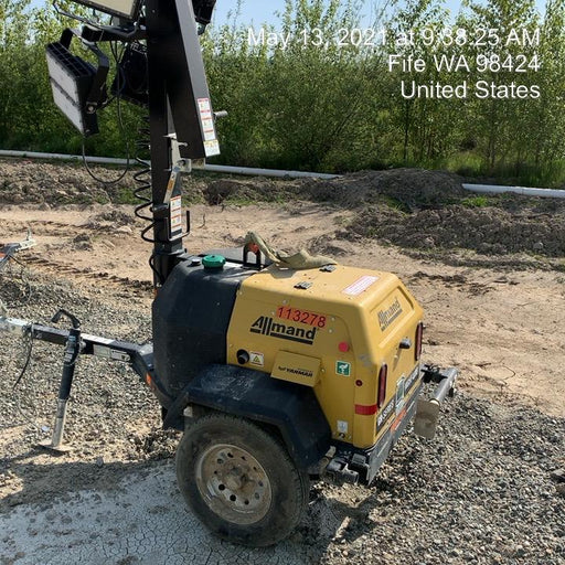 2020 Allmand NLV3GR (4) LED Light Fixture 350W, 23' Vertical Mast, 3kW Prime, Towable, Deep Sea L401, Leveling Jacks, Yanmar T4F 5.8hp