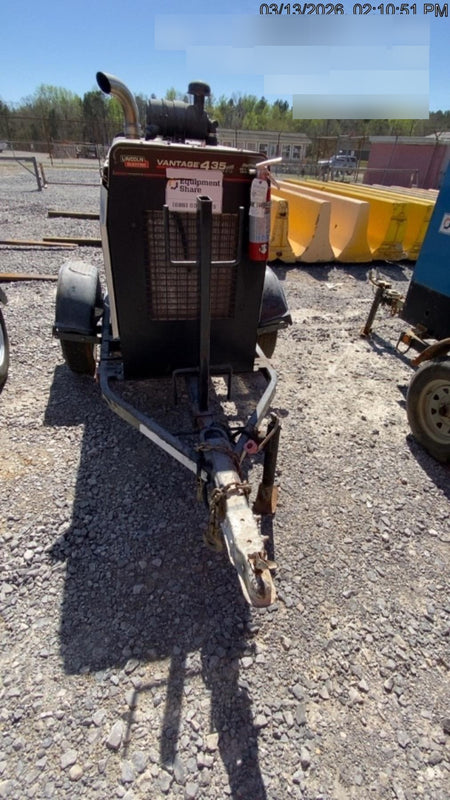 2018 Lincoln Electric Vantage 435 Lincoln Vantage 435 Welder Ready-Pak 3 w/Trailer, Fender/Light Kit, and Cable Rack