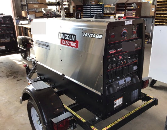 2019 Lincoln Vantage 322 Welder Ready-Pak 3, Two wheel trailer, Fender and Light kit, Cable Rack