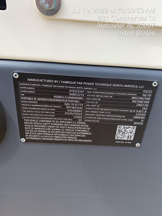 2022 ATLAS COPCO QAS 70