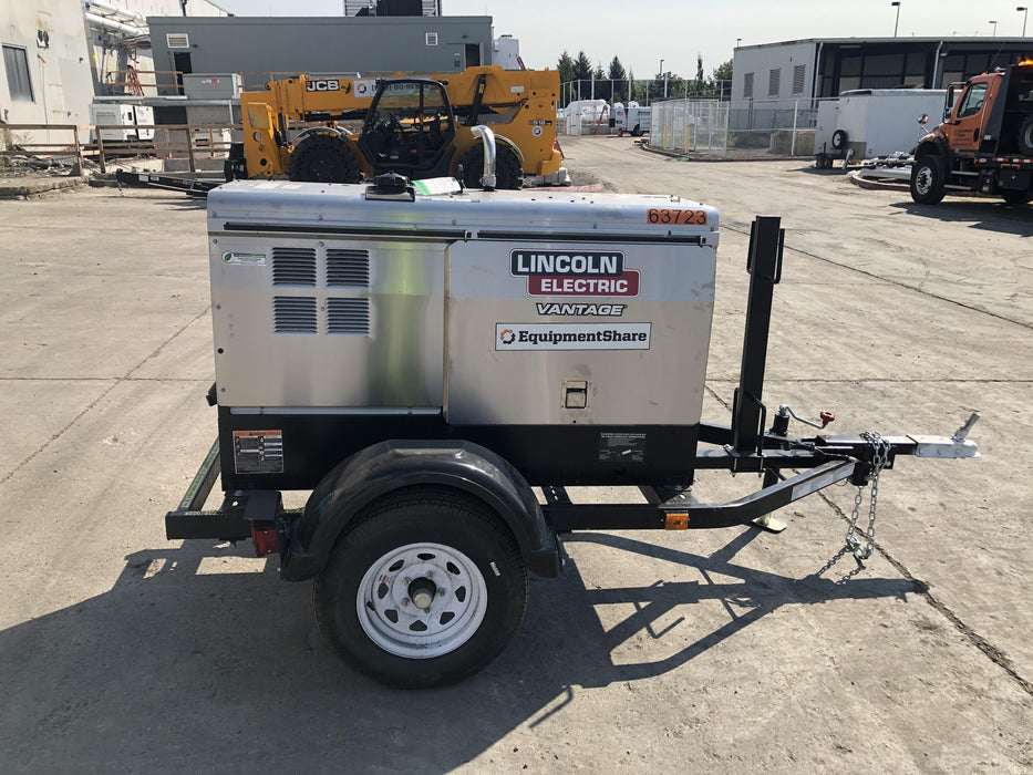 2019 Lincoln Electric Vantage 322 Welder Ready-Pak 3, Two wheel trailer, Fender and Light kit, Cable Rack