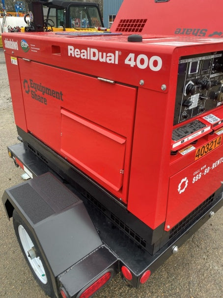 2024 Shindaiwa DGW400MDL Kubota D902 Engine, 23 HP, Dual Op Welder, Wire, Arc, Droop Stick, Tig, and CC Stick Functionality, Simulphase, 3 Phase and 1 Phase Gen Output, Single Axle NB Trlr, Slr Trckl Chrg 12V 12W, Fire Ext