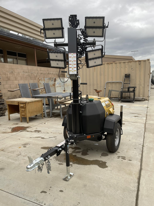 2022 Allmand NLV3GR (4) LED Light Fixture 350W, 23' Vertical Mast, 3kW Prime, Towable, ES Decals, T3
