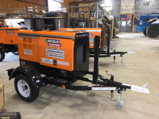 2021 Lincoln Electric Vantage 322 Vantage 322 Ready Pak 3 w/ Decals, ORANGE (includes trailer, cable rack, fender light kit) NO Telematics