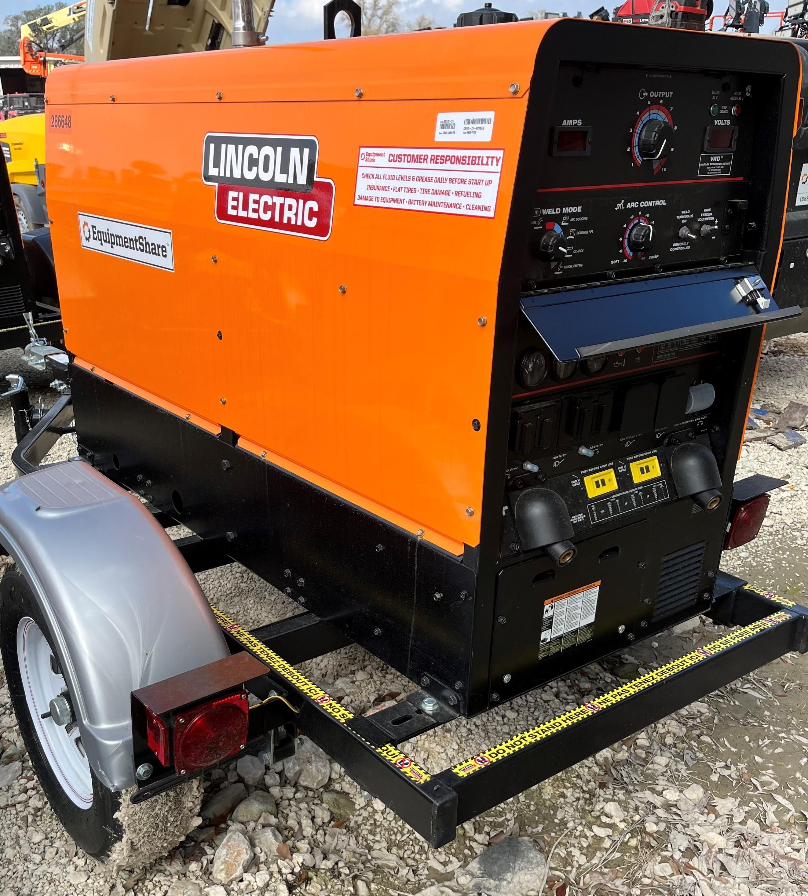 2022 Lincoln Electric LE400 Kubota V1505, Trlr, Cable Rack, Light Kit, ES Decals, T3