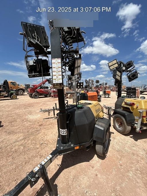 2022 Allmand NLV3GR (4) LED Light Fixture 350W, 23' Vertical Mast, 3kW Prime, Towable, ES Decals, T3