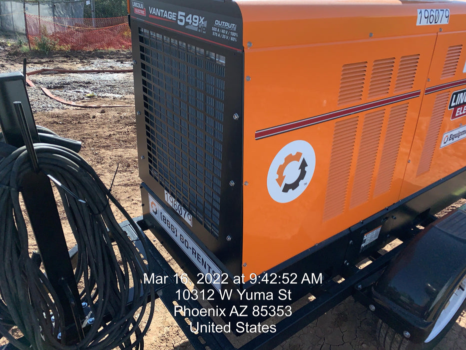2021 Lincoln Electric Vantage 549X Ready Pak 3, ORANGE (includes trailer, cable rack, fender light kit)
