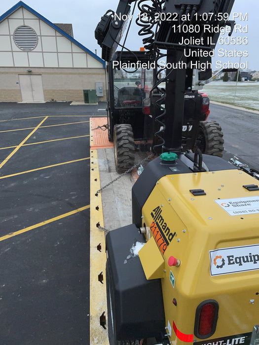 2022 Allmand NLV3GR (4) LED Light Fixture 350W, 23' Vertical Mast, 3kW Prime, Towable, Deep Sea L401, Leveling Jacks, Yanmar T4F 5.8hp