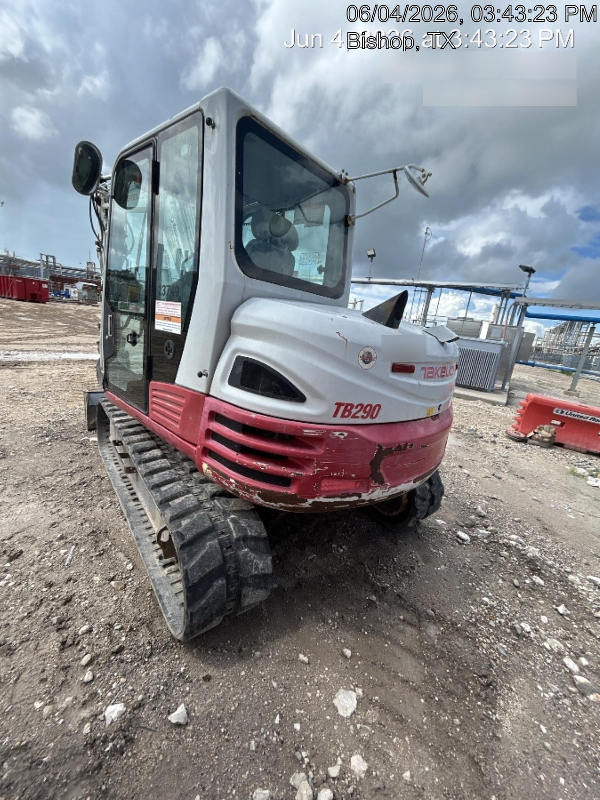 2019 Takeuchi TB290 Cab/Heat/AC w/Rubber Tracks, Auxiliary Hydraulics, Dozer Blade, Manual QC, 18/24/36" Buckets, Hydraulic Thumb Installed